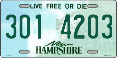 NH license plate 3014203