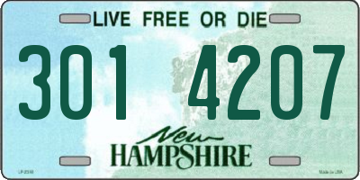 NH license plate 3014207