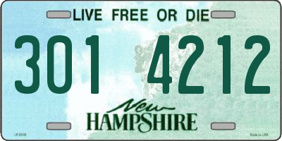 NH license plate 3014212