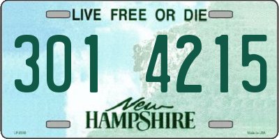 NH license plate 3014215