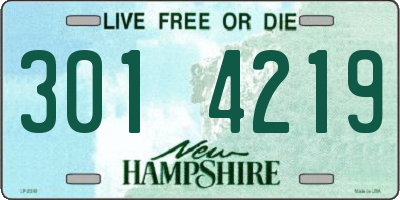 NH license plate 3014219
