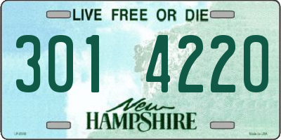 NH license plate 3014220