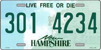 NH license plate 3014234