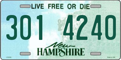 NH license plate 3014240