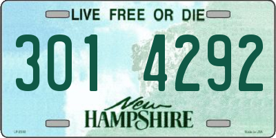 NH license plate 3014292