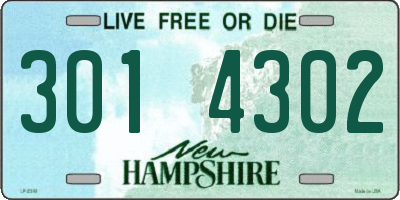 NH license plate 3014302