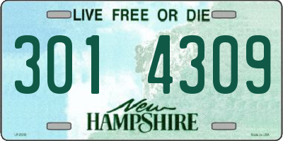 NH license plate 3014309