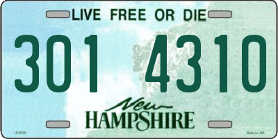 NH license plate 3014310