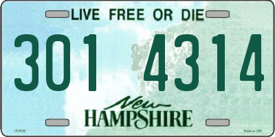 NH license plate 3014314