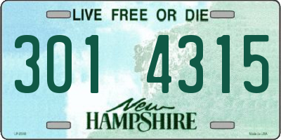 NH license plate 3014315