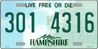 NH license plate 3014316