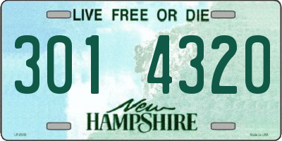 NH license plate 3014320
