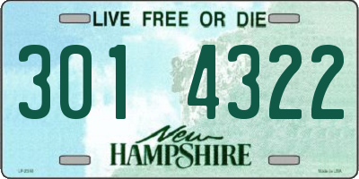 NH license plate 3014322