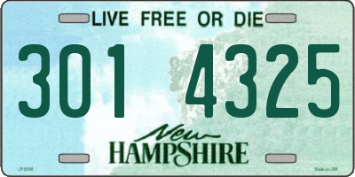 NH license plate 3014325