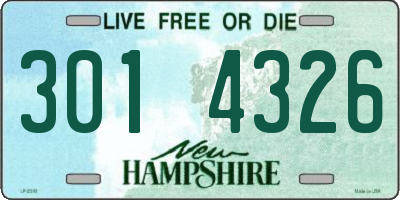 NH license plate 3014326