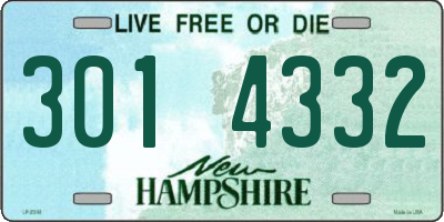 NH license plate 3014332