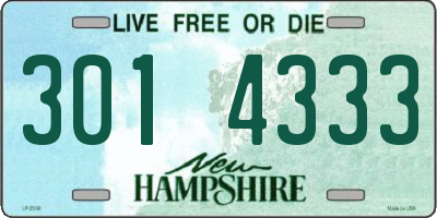 NH license plate 3014333