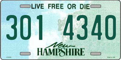 NH license plate 3014340