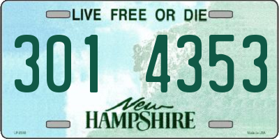 NH license plate 3014353