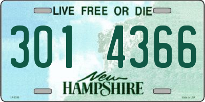 NH license plate 3014366