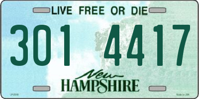 NH license plate 3014417