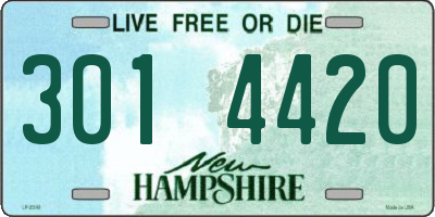 NH license plate 3014420