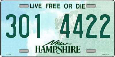 NH license plate 3014422