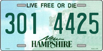 NH license plate 3014425