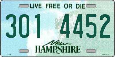 NH license plate 3014452