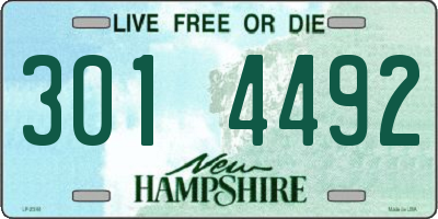 NH license plate 3014492
