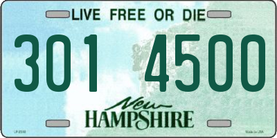 NH license plate 3014500