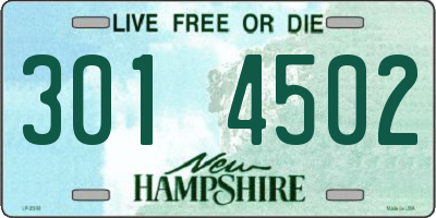 NH license plate 3014502