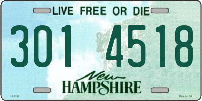 NH license plate 3014518