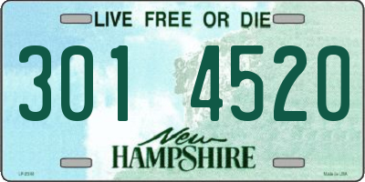 NH license plate 3014520
