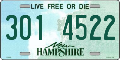 NH license plate 3014522