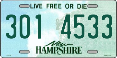 NH license plate 3014533