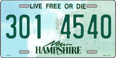 NH license plate 3014540