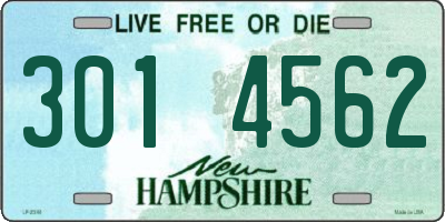 NH license plate 3014562