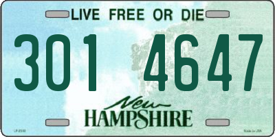 NH license plate 3014647