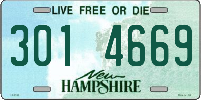NH license plate 3014669
