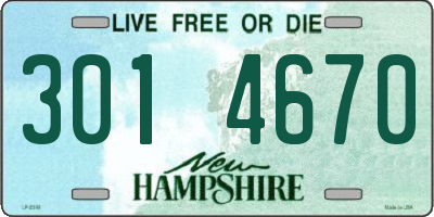 NH license plate 3014670