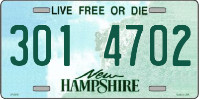 NH license plate 3014702