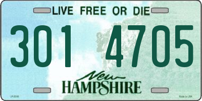 NH license plate 3014705