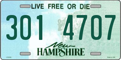NH license plate 3014707