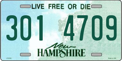 NH license plate 3014709