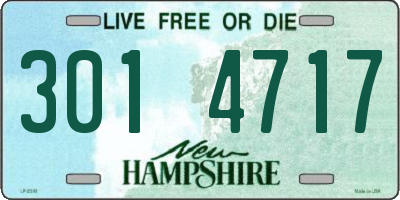 NH license plate 3014717