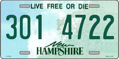 NH license plate 3014722