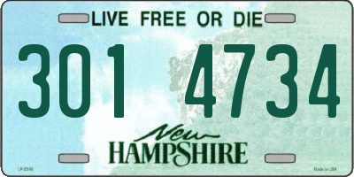 NH license plate 3014734