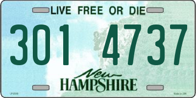 NH license plate 3014737