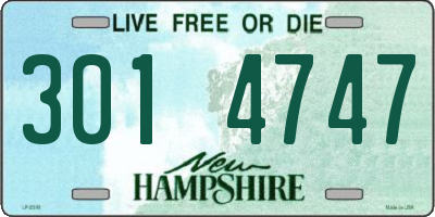 NH license plate 3014747